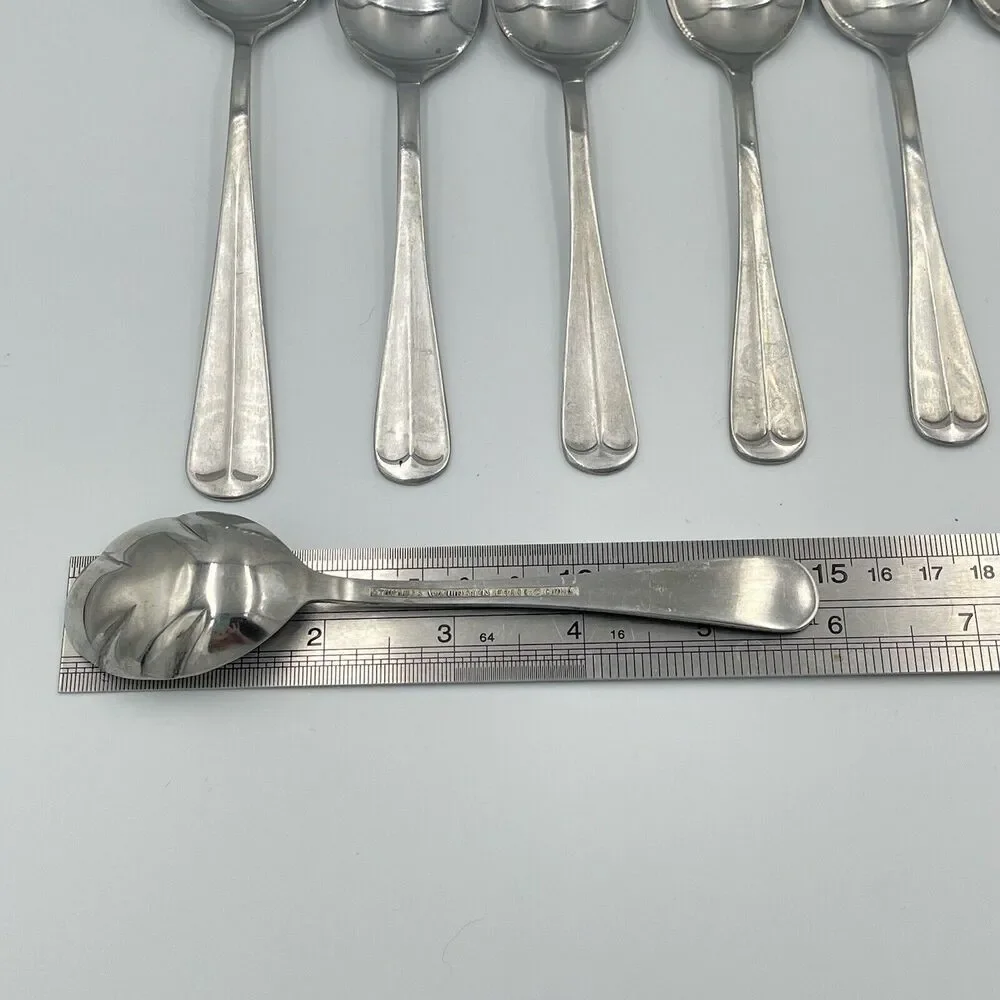 Washington Forge Stainless Spirit of America 7 QTY Spoons Scallop Sugar Teaspoon